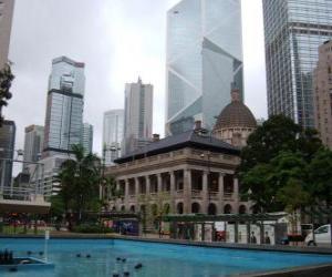 yapboz Hong Kong şehrinde Neoklasik bina